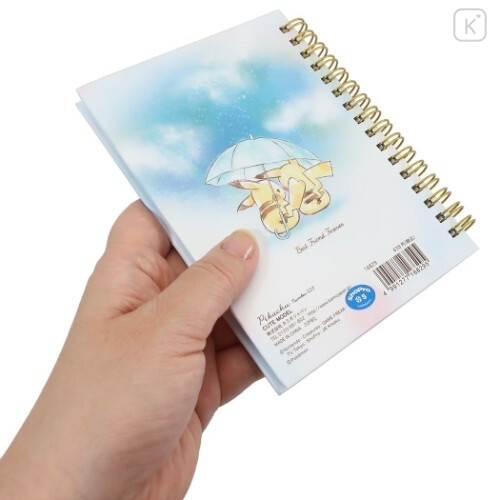 Japan Pokemon Twin Ring A6 Notebook - Pikachu / Umbrella - 4