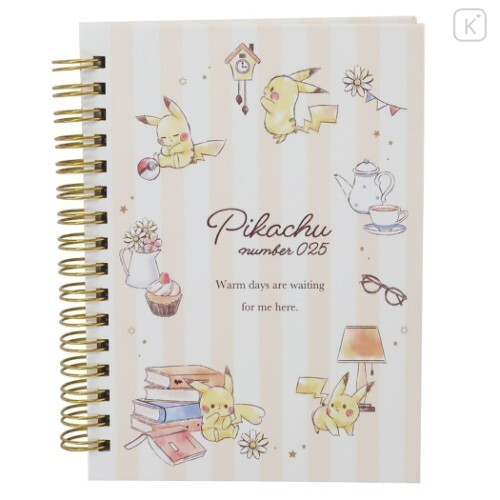 Japan Pokemon Twin Ring A6 Notebook - Pikachu / Afternoon - 1