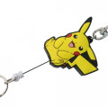 Japan Pokemon Rubber Reel Key Chain - Pikachu Smile - 2