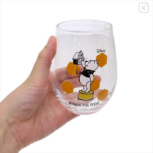 Japan Disney Round Glass Tumbler - Winnie The Pooh - 2