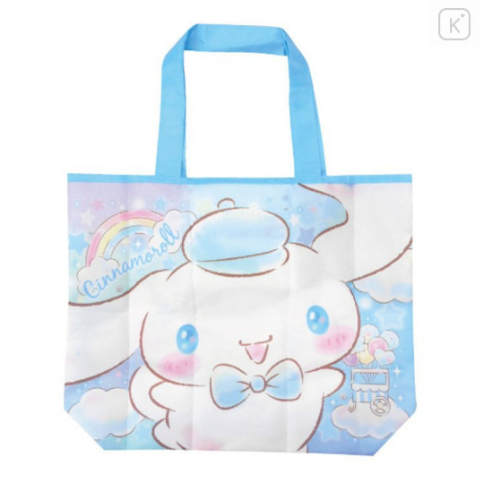 Japan Sanrio Wide Eco Shopping Bag - Cinnamoroll Smile - 1