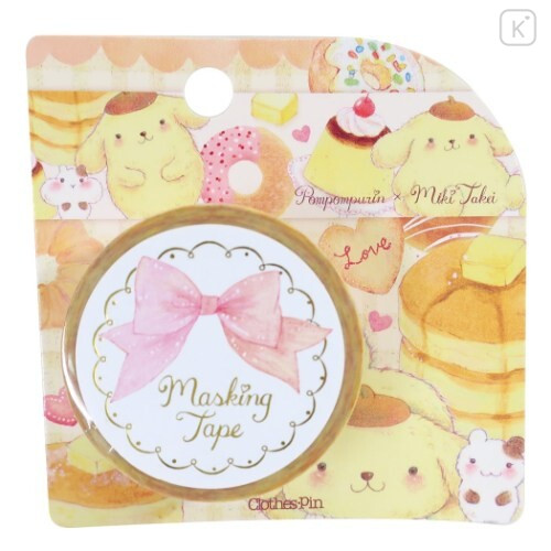 Japan Sanrio × Miki Takei Washi Paper Masking Tape - Pompompurin & Pancake - 1