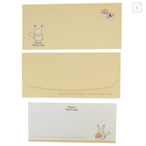 Japan Pokemon Letter Envelope Set - Pikachu / Electric Type - 3