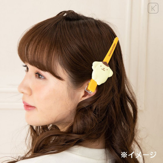Japan Sanrio Long Hair Clip - Pompompurin - 4
