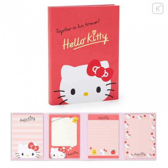 Japan Sanrio Memo Pad with Book Cover - Hello Kitty - 1