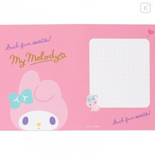 Japan Sanrio Memo Pad with Book Cover - My Melody - 3