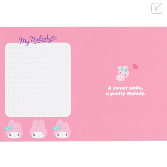 Japan Sanrio Memo Pad with Book Cover - My Melody - 4