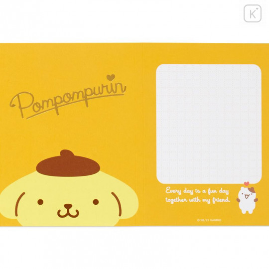 Japan Sanrio Memo Pad with Book Cover - Pompompurin - 3