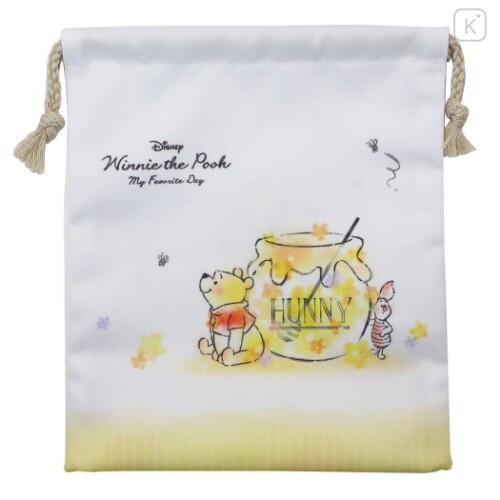 Japan Disney Drawstring Bag - Winnie the Pooh - 1