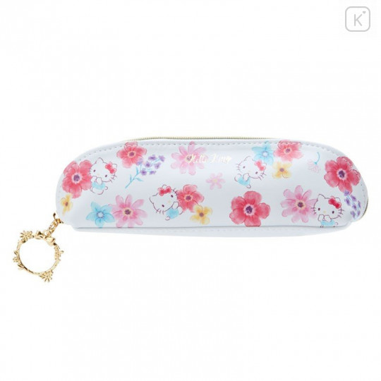 Japan Sanrio Slim Pen Case - Hello Kitty / Lovely Floral - 1