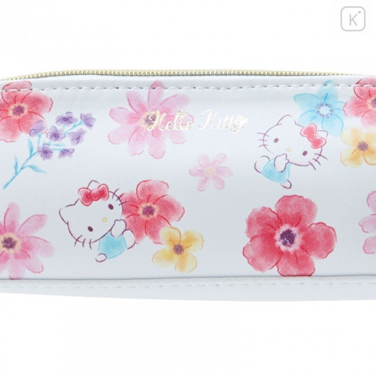Japan Sanrio Slim Pen Case - Hello Kitty / Lovely Floral - 5