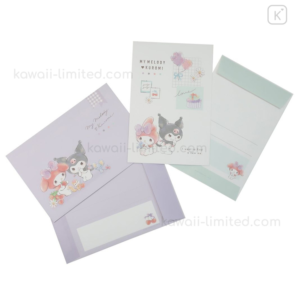 Japan Sanrio Letter Envelope Set My Melody Kuromi Kawaii Limited