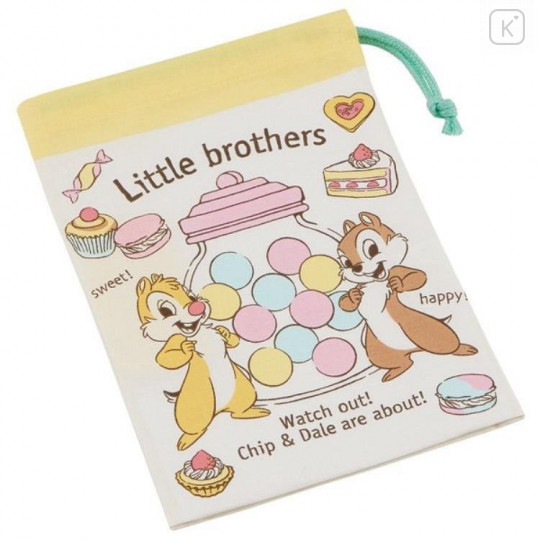Japan Disney Drawstring Bag - Chip & Dale / Little Brothers - 1