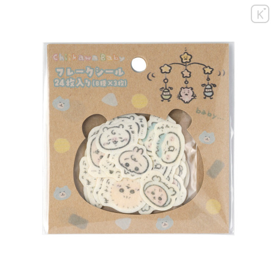 Japan Chiikawa Flake Sticker Set - Chiikawa : Chiikawa Baby Characters Face - 1