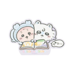 Japan Chiikawa Vinyl Sticker - Furuhonya Kani-chan & Momonga : Chiikawa Baby Reading