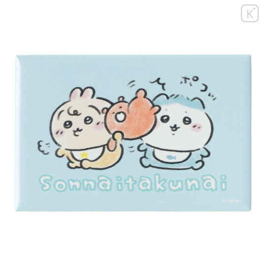 Japan Chiikawa Square Magnet - Hachiware & Usagi : Chiikawa Baby Playing Bear - 1