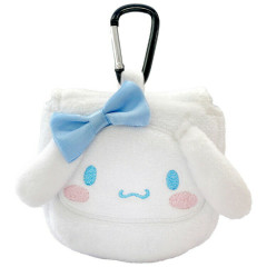 Japan Sanrio Mini Accessory Pouch with Carabiner - Cinnamoroll : Ribbon