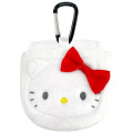Japan Sanrio Mini Accessory Pouch with Carabiner - Hello Kitty : Ribbon - 1