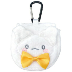 Japan Sanrio Mini Accessory Pouch with Carabiner - Hanamaruobake : Ribbon