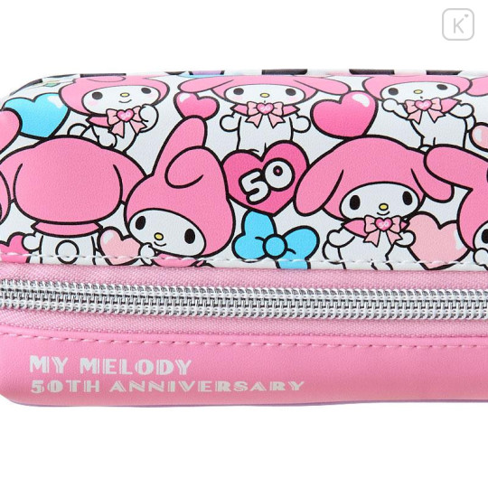 Japan Sanrio 2 Pockets Pencil Case - Kuromi & My Melody : My Melody 50th & Kuromi 20th Anniversary - 5