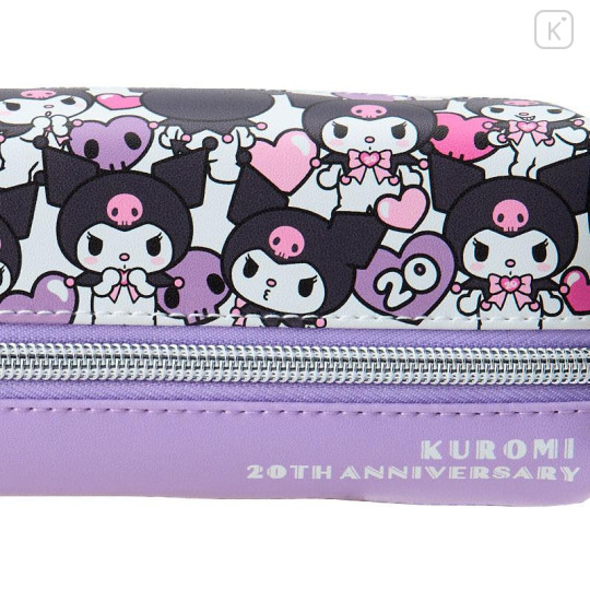 Japan Sanrio 2 Pockets Pencil Case - Kuromi & My Melody : My Melody 50th & Kuromi 20th Anniversary - 6