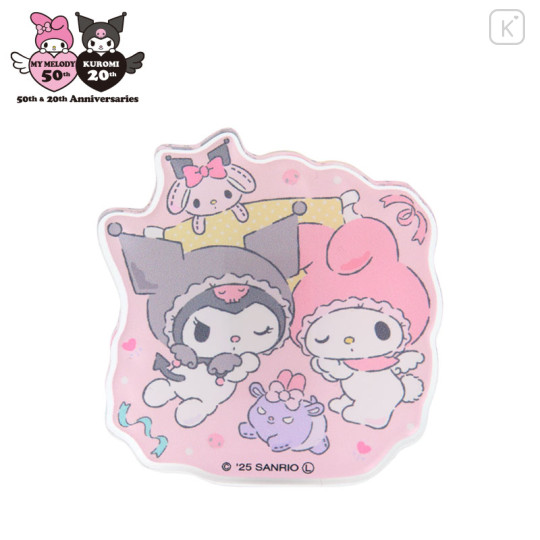 Japan Sanrio Acrylic Clip - Kuromi & My Melody : My Melody 50th & Kuromi 20th Anniversary Angel - 1