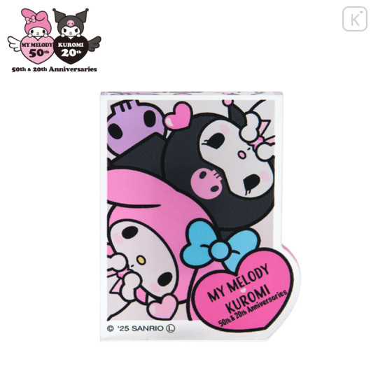 Japan Sanrio Acrylic Clip - Kuromi & My Melody : My Melody 50th & Kuromi 20th Anniversary Happy - 1