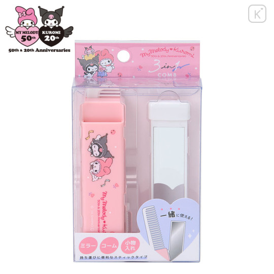 Japan Sanrio 3 in 1 Comb - Kuromi & My Melody : My Melody 50th & Kuromi 20th Anniversary Angel - 1