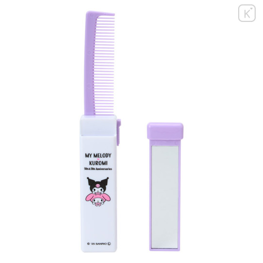 Japan Sanrio 3 in 1 Comb - Kuromi & My Melody : My Melody 50th & Kuromi 20th Anniversary Happy - 3
