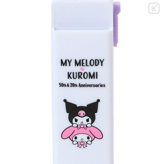 Japan Sanrio 3 in 1 Comb - Kuromi & My Melody : My Melody 50th & Kuromi 20th Anniversary Happy - 5