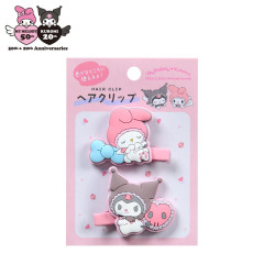 Japan Sanrio Multi Clip - Kuromi & My Melody : My Melody 50th & Kuromi 20th Anniversary Angel