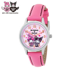Japan Sanrio Junior Watch - Kuromi & My Melody : My Melody 50th & Kuromi 20th Anniversary