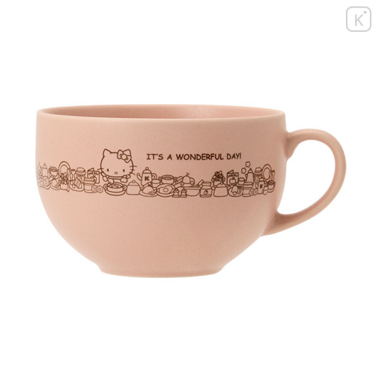 Japan Sanrio Mino Ware Soup Mug - Hello Kitty : Wonderful Day - 1