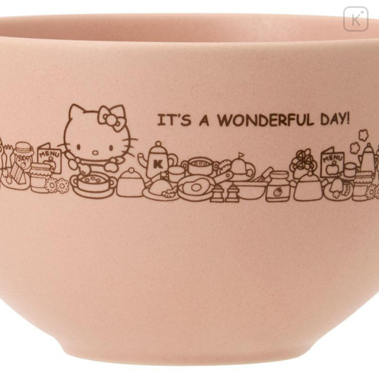 Japan Sanrio Mino Ware Soup Mug - Hello Kitty : Wonderful Day - 4
