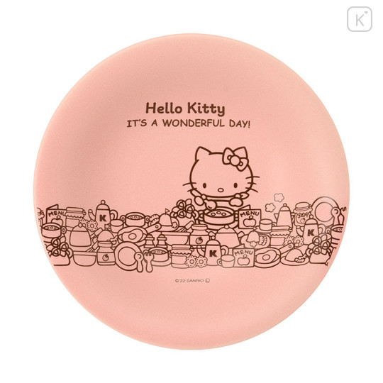 Japan Sanrio Mino Ware Medium Plate - Hello Kitty : Wonderful Day - 2