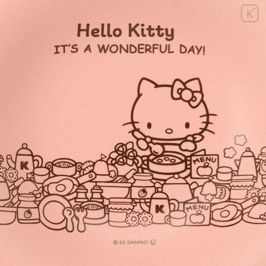 Japan Sanrio Mino Ware Medium Plate - Hello Kitty : Wonderful Day - 4