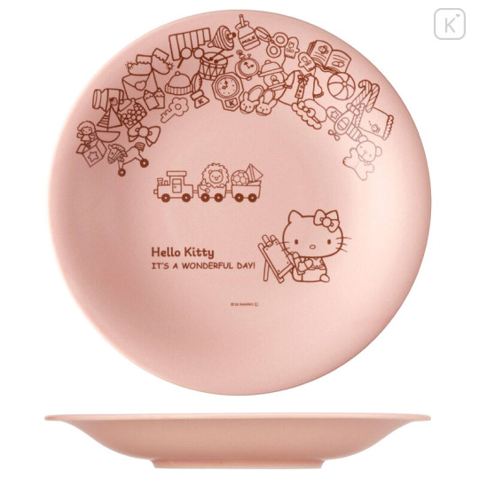 Japan Sanrio Mino Ware Large Plate - Hello Kitty : Wonderful Day - 3