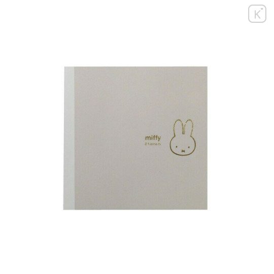 Japan Miffy Square Memo Pad - Miffy : Face Grey - 1