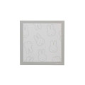 Japan Miffy Square Memo Pad - Miffy : Face Grey - 2