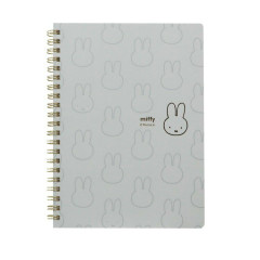 Japan Miffy A5 Ring Notebook - Miffy : Face Grey