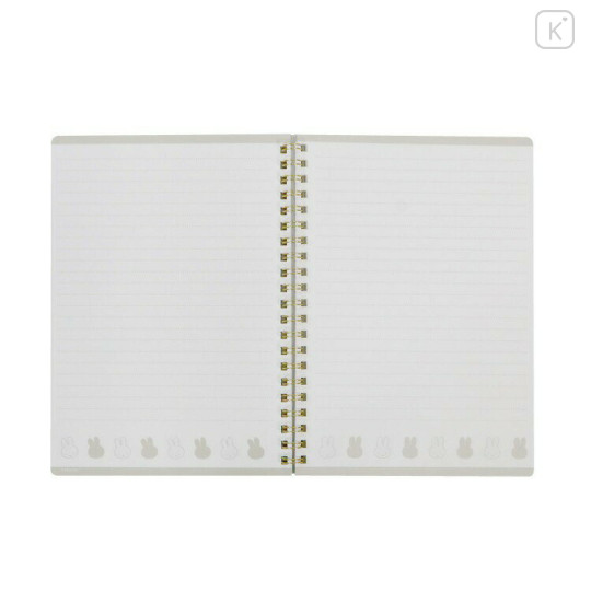 Japan Miffy A5 Ring Notebook - Miffy : Face Grey - 2