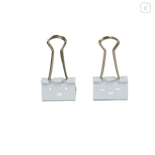 Japan Miffy Binder Clip Set - Miffy : Face Grey - 2