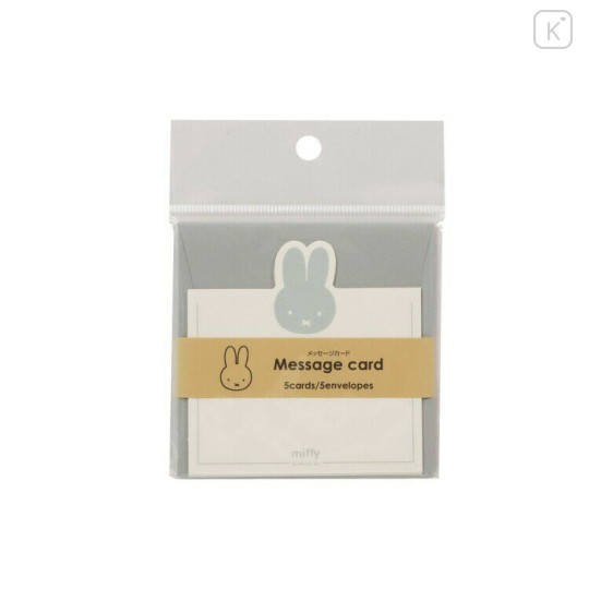 Japan Miffy Mini Message Card - Miffy : Face Grey - 1