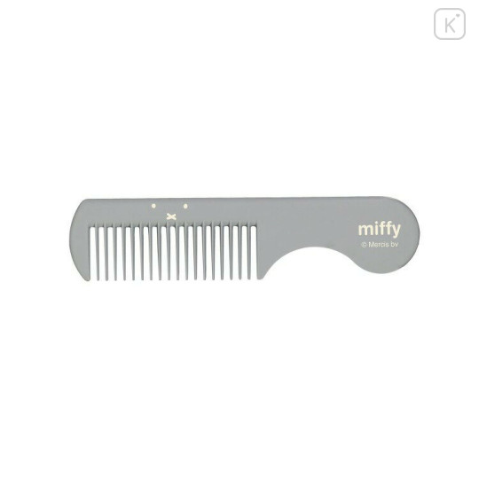 Japan Miffy Hair Comb With Case - Miffy : Face Grey - 2