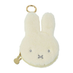 Japan Miffy Mini Accessory Pouch with Carabiner - Miffy : Face Ivory Fur