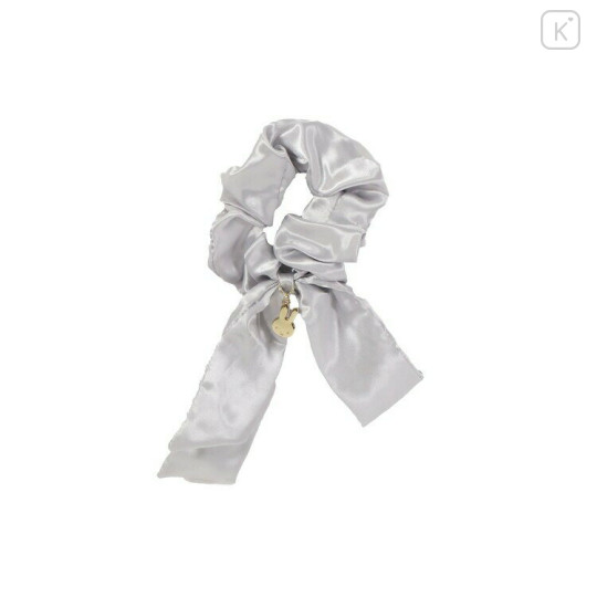 Japan Miffy Hair Scrunchie - Miffy : Face Grey Satin & Charm - 1