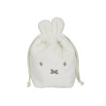 Japan Miffy Plush Drawstring Bag - Miffy : Face Ivory Fur - 1