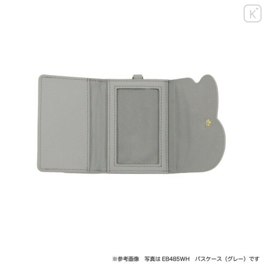 Japan Miffy Tri-fold Pass Case Card Holder & Reel - Miffy : Face Ivory - 2