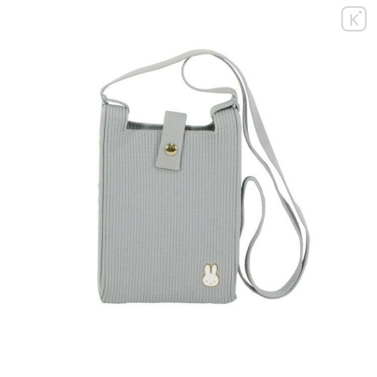 Japan Miffy Smartphone Shoulder Pouch - Miffy : Face Grey - 1