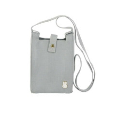 Japan Miffy Smartphone Shoulder Pouch - Miffy : Face Grey